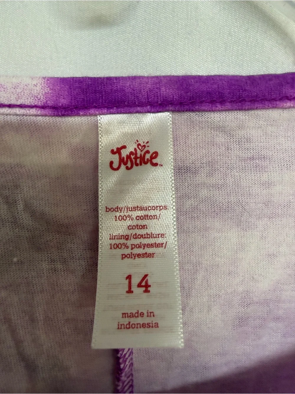 Justice Purple Tie Dye Fringe Dress Girls Size 14 Sleeveless Boho Summer